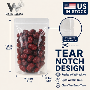 Factory Direct Clear Stand Up Pouch18*26*4cm7.1*10.2*1.6in <b>Zip</b> Lock Resealable Transparent Rice Nut Coffee Food <b>Bag</b> OEMWholesale - Product Image 2