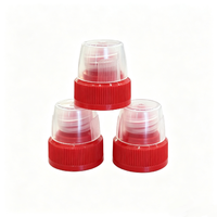 Bouchon à vis en plastique PP de 33 mm, couleur personnalisable, bouchon côtelé rouge avec couvercle extérieur transparent pour les bouteilles de détergent à vaisselle liquide