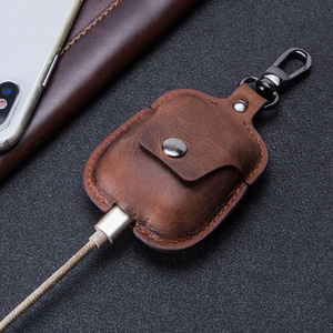 Crazy Horse-estuche portátil de cuero Real para auriculares, accesorios para <span class=keywords><strong>Airpods</strong></span> 1 <span class=keywords><strong>2</strong></span> <span class=keywords><strong>Pro</strong></span> - Product Image 3