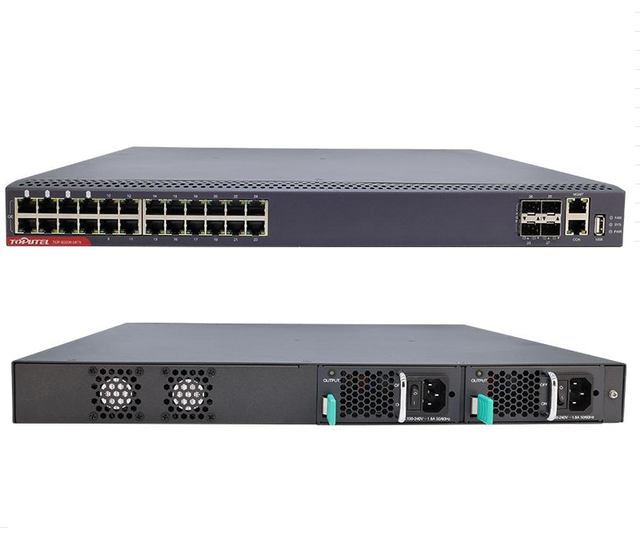 L3 24 Port Network Switch Stackable with 24GE Gigabit 4*10G SFP+ Fiber Uplinks VLAN for Campus/Enterprise Network Convergence