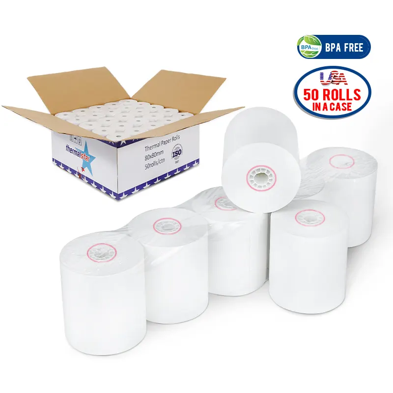 80mm thermal paper rolls suppliers Cash Register receipt paper self adhesive thermal paper