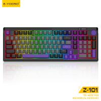 100-Key Tri-Mode RGB Mechanical Gaming Keyboard Hot Swappable Gasket Keyboard PBT Keycaps Knob BT 2.4G USB-C