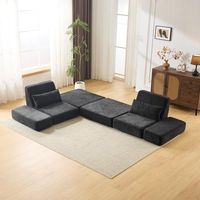 Sofá Cama Modular de Lujo Moderno para Sala de Estar, en Forma de L, 2 Plazas, de Terciopelo, Diseño Interior Reclinable sin Estructura de Compresión