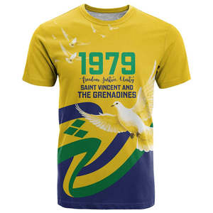 Camiseta de San Vicente y las Granadinas, gratitud por la tierra, orgullo desde 1979, estilo caribeño, camisetas de manga corta - Product Image 3