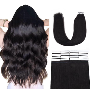 Extensions de cheveux invisibles à bandes adhésives, 100% cheveux humains Remy, extensions de cheveux humains à bandes adhésives sans couture, 12 à 40 pouces pour femmes. - Product Image 1