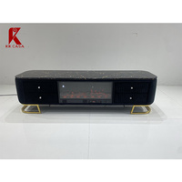 Meuble TV moderne en bois MDF blanc avec cheminée électrique à commande à distance et rayures verticales