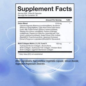 Cápsulas de Colágeno Detox OEM ODM con Mezcla Detox, Matriz de Multi-Colágeno que Ayuda a Limpiar el Colon, la Función Hepática y la Digestión - Product Image 2