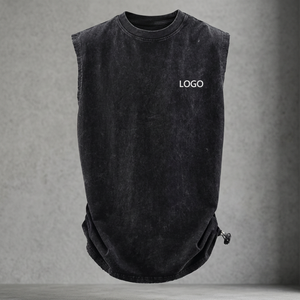 Débardeurs de sport respirants en maille sans manches pour hommes, personnalisables avec logo – Matière polyester/coton – Vente en gros - Product Image 3