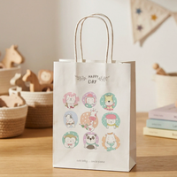 Sac en papier kraft écologique biodégradable avec poignée pour les courses, sac cadeau personnalisé fabriqué en usine
