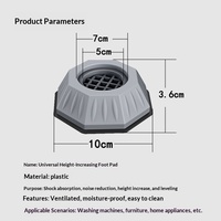Tapis antidérapant pour lave-linge à tambour pulsateur, augmentant la hauteur, amortissant les chocs, silencieux, octogonal