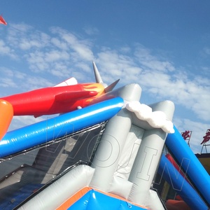 <span class=keywords><strong>Course</strong></span> d'obstacle gonflable pour avion, haute qualité, château à rebond avec toboggan - Product Image 4