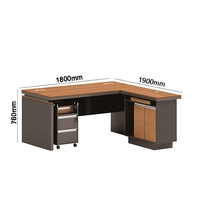 Mobilier de bureau simple Table exécutive de grande classe Poste de travail personnel Bureau d'ordinateur de bureau d'angle en bois avec tiroir fixe