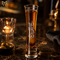 Verres à bière artisanaux en verre transparent sans plomb de 60ml pour mini dégustation de taille haute pour cadeaux d'affaires
