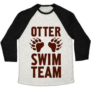 Otter Swim Team Unisex Tri-Blend <b>Baseball</b> <b>Tee</b> - Product Image 2
