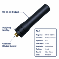 Antenne courte en caoutchouc UHF S-6 400-480 MHz avec connecteur SMA mâle pour talkie-walkie radio bidirectionnelle portable Baofeng Motorola Kenwood