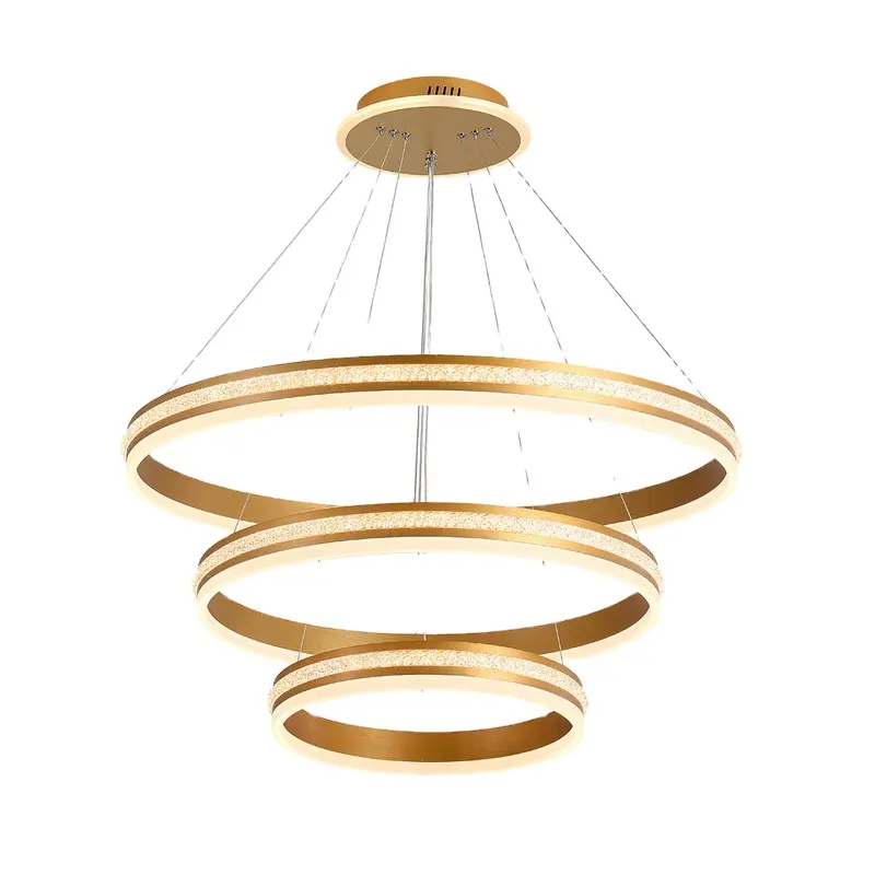 Luminária led contemporânea para áreas internas, lâmpada pingente em anel de café dourado para restaurante, luz nodic