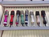 Brosse Sèche-Cheveux Chauffante 2-en-1 à Ions Négatifs et Céramique, Moteur DC 55W, 3 Réglages de Chaleur, Volumisant et Coiffant