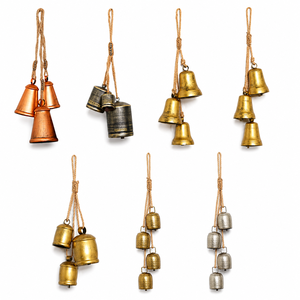 Campana Vintage in Ferro Personalizzata OEM con Corda <span class=keywords><strong>di</strong></span> Iuta, <span class=keywords><strong>Campane</strong></span> Rustiche Placcate per Ghirlande Natalizie, Decorazione per Porte Interne ed Esterne - Product Image 2