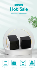YESTOO Wholesale <strong>Tea</strong> <strong>Tins</strong> for Loose <strong>Tea</strong> Custom Logo Square Coffee Matcha <strong>Tin</strong> Canister <strong>Tea</strong> <strong>Caddy</strong> <strong>Tin</strong> Can Packaging - Product Image 2