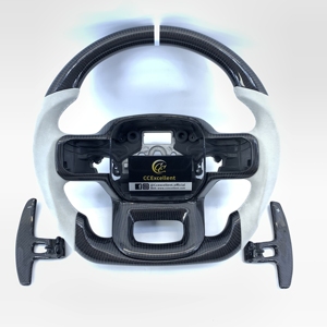 Volante Deportivo Personalizado de Fibra de Carbono CCExcellent para F150 <span class=keywords><strong>2021</strong></span>+ Civic Clase C para Palancas de Cambio de Cuero - Product Image 1
