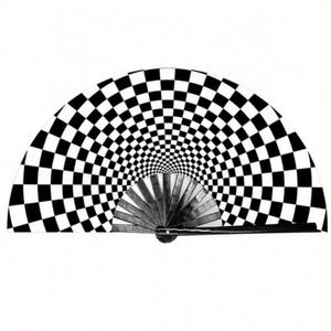 Grand éventail pliant en bambou de 33 cm (13 pouces) style art populaire sculpté, portable, cadeau d'affaires, article promotionnel en stock - Product Image 5