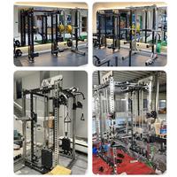 Rack de musculation intégré, machine fonctionnelle entièrement intégrée avec Lat Pulldown, Low Row, Smith Cable Crosser et double colonne de poids