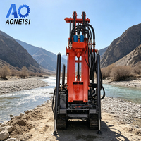 Foreuse hydraulique diesel sur chenilles pour puits d'eau, profondeur 260 m, pour l'approvisionnement en eau souterraine et les applications agricoles
