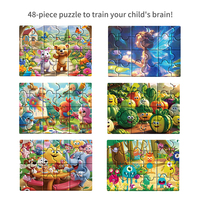 Puzzle éducatif personnalisé Keybaby, dessin animé, 51 à 100 pièces, impression couleur, boîte cadeau, coins arrondis