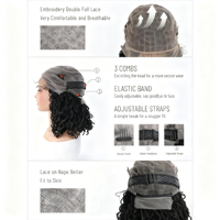 Perruque Bob Tressée Courte en Faux Locs Crochets Synthétiques Africains, Cheveux Torsadés Bouclés de 16 Pouces, Vente en Gros pour Femmes