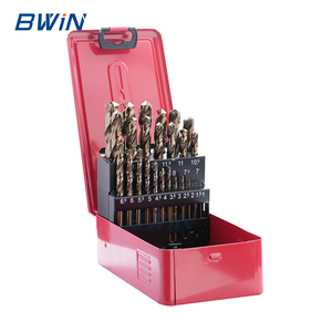 Jeu de 13/19/25 forets hélicoïdaux professionnels M35 en cobalt, 5% HSS-Co, entièrement affûtés, pointe fendue à 135 degrés pour l'acier inoxydable - Product Image 1