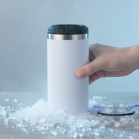 Vente en gros en stock, logo personnalisé, refroidisseur de canettes en acier inoxydable 4 en 1, tasse à café à double paroi de 16 oz avec ouvre-bouteille
