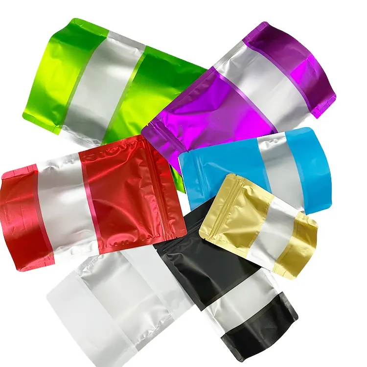 Ile toz Hologram çıplak kağıt torba Polos dolum sıvı biyobozunur Logo Mini koni meme ayakta duran torba