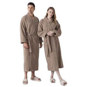 Accappatoio Lungo Morbido, <span class=keywords><strong>Taglie</strong></span> <span class=keywords><strong>Forti</strong></span>, Vestaglia <span class=keywords><strong>in</strong></span> <span class=keywords><strong>Pile</strong></span> Jacquard, Accappatoio Lungo da Uomo e Donna, Accappatoio Spesso, <span class=keywords><strong>Pigiama</strong></span> - Product Image 5