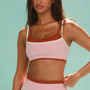 <span class=keywords><strong>Reggiseno</strong></span> <span class=keywords><strong>Sportivo</strong></span> OEM Personalizzato a Doppio Strato <span class=keywords><strong>con</strong></span> Finiture a Contrasto, Spalline Sottili, <span class=keywords><strong>Imbottitura</strong></span> Rimovibile, Morbido ed Elastico, Modello Corto per Yoga Femminile - Product Image 4
