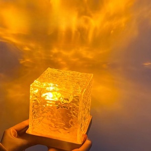 USB Plug Wooden Base <b>Lamp</b> Light LED Crystal Table <b>Lamp</b> Square LED Night Light 16 Colors ABS Base Desk Dynamic Water Ripple <b>Lamp</b> - Product Image 3