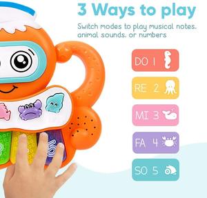 Jinming Jouet musical pour bébés Pieuvre <span class=keywords><strong>Piano</strong></span> joue de la musique et des sons s'allument <span class=keywords><strong>Clavier</strong></span> <span class=keywords><strong>Jeu</strong></span> d'apprentissage électronique - Product Image 3