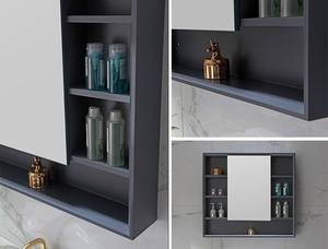 36 "mobili europei 3 pezzi di legno vanità Set in lega di alluminio rotondo o specchio armadi per <span class=keywords><strong>bagno</strong></span> <span class=keywords><strong>e</strong></span> <span class=keywords><strong>lavanderia</strong></span> - Product Image 4