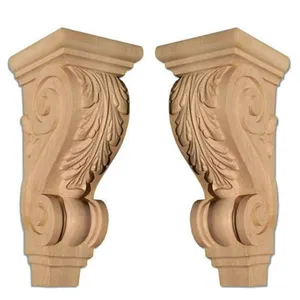 Diğer ev dekorasyon ahşap klasik Corbel katı ahşap oyma Corbels mobilya parçaları oyma ahşap Corbels