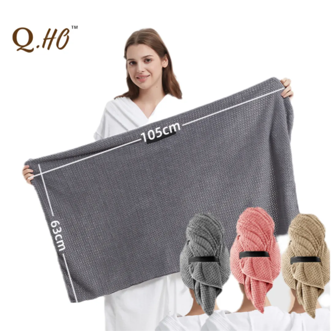 Microfiber Hair Towel Super Absorbent Ultra-Soft Fast Drying Reduce Dry Time by 50% Large Premium Wrap Towel