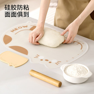 Silicone Kneading Mat Cat Pattern Thickened Food Grade For Dough Rolling And Cutting Home Use With Scraper - Product Image 4