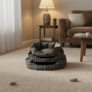 Cama para Mascotas Yommy, Diseño a Cuadros, Tallas S, M, L, Impermeable, Base Antideslizante - Product Image 2