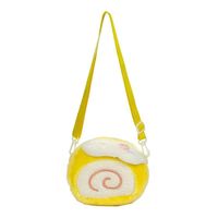 Sac à dos en peluche en forme de gâteau roulé suisse, mignon et très esthétique, avec fermeture éclair, idéal pour écouteurs, best-seller
