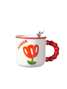 Customised Tulip Printed 340Ml Colorful Milk <b>Cup</b> <b>Reusable</b> Coffee <b>Cup</b> Sublimation Mug Porcelain Mugs Customized Mug With Logo - Product Image 4