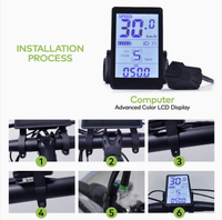 Odometer Digital Pintar untuk Sepeda Listrik, Speedometer LCD Outdoor untuk Bersepeda di Jalan Raya