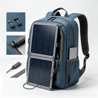 Sac à dos pour appareil photo bleu, sac de photographie avec ouverture frontale, compartiments rembourrés, sac à dos pour ordinateur portable, adapté aux photographes en voyage