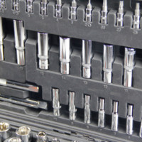 172 pièces Kit d'outils de clé à douille à cliquet pour mécanicien de réparation de voiture avec clé