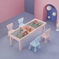 Table d'activités en bois pour bébés, Center de soins du jour, Table de service pour enfants, bureau d'activité avec boîte de rangement, meuble pépinière