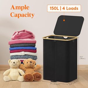 Collapsible Laundry <b>Basket</b> With Lid <b>Large</b> Capacity Foldable Dustproof Cover For Bathroom Bedroom <b>Storage</b> - Product Image 3
