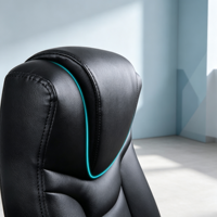 Silla Ejecutiva de Oficina de Cuero con Respaldo Alto, Reclinable 110 Grados, Giratoria, para Escritorio, con Cojín Grueso de 7cm, Ergonómica, para Jefes