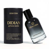 Flacons pulvérisateurs à brume fine rechargeables, emballage cosmétique, 30 ml, 50 ml, flacon de parfum noir en verre, conteneur de 100 ml avec boîte